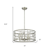 Amoret 5-Light Antique Silver Convertible Pendant - Homeroots - Flyclothing LLC