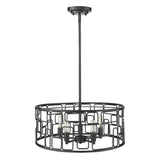 Amoret 5-Light Matte Black Convertible Pendant - Homeroots