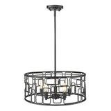 Amoret 5-Light Matte Black Convertible Pendant - Homeroots - Flyclothing LLC