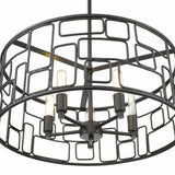 Amoret 5-Light Matte Black Convertible Pendant - Homeroots - Flyclothing LLC