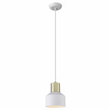 White and Gold Pendant Hanging Light - Homeroots