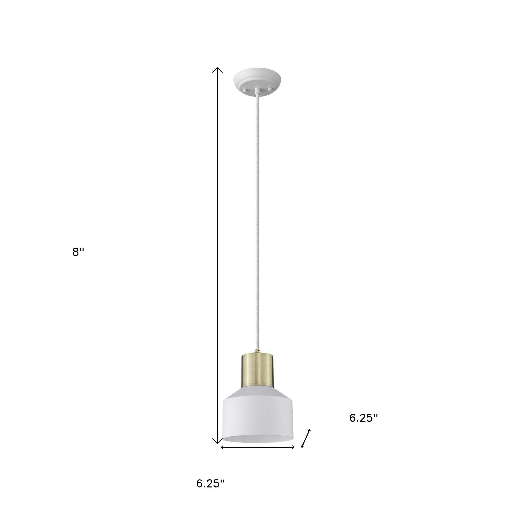 White and Gold Pendant Hanging Light - Homeroots - Flyclothing LLC