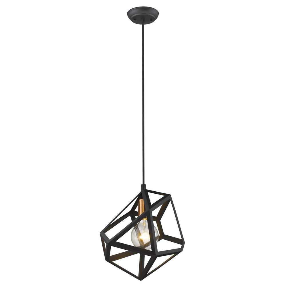 Hedron 1-Light Matte Black Pendant - Homeroots - Flyclothing LLC
