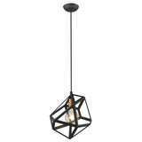 Hedron 1-Light Matte Black Pendant - Homeroots