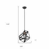 Hedron 1-Light Matte Black Pendant - Homeroots - Flyclothing LLC
