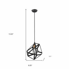 Hedron 1-Light Matte Black Pendant - Homeroots