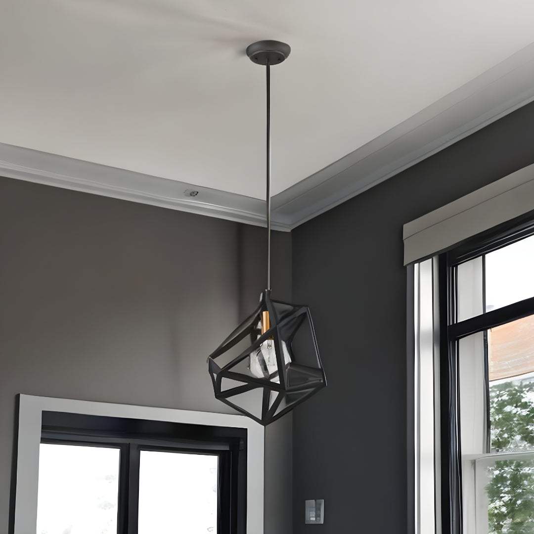 Hedron 1-Light Matte Black Pendant - Homeroots - Flyclothing LLC