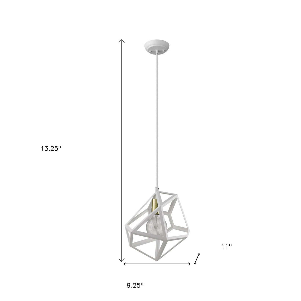 Hedron 1-Light White Pendant - Homeroots - Flyclothing LLC