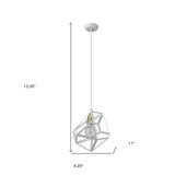 Hedron 1-Light White Pendant - Homeroots