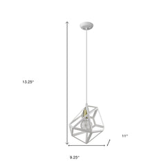 Hedron 1-Light White Pendant