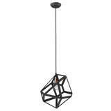 Hedron 1-Light Matte Black Pendant - Homeroots