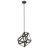Hedron 1-Light Matte Black Pendant - Homeroots