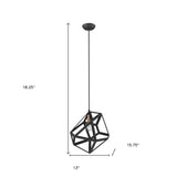 Hedron 1-Light Matte Black Pendant - Homeroots - Flyclothing LLC