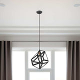 Hedron 1-Light Matte Black Pendant - Homeroots - Flyclothing LLC