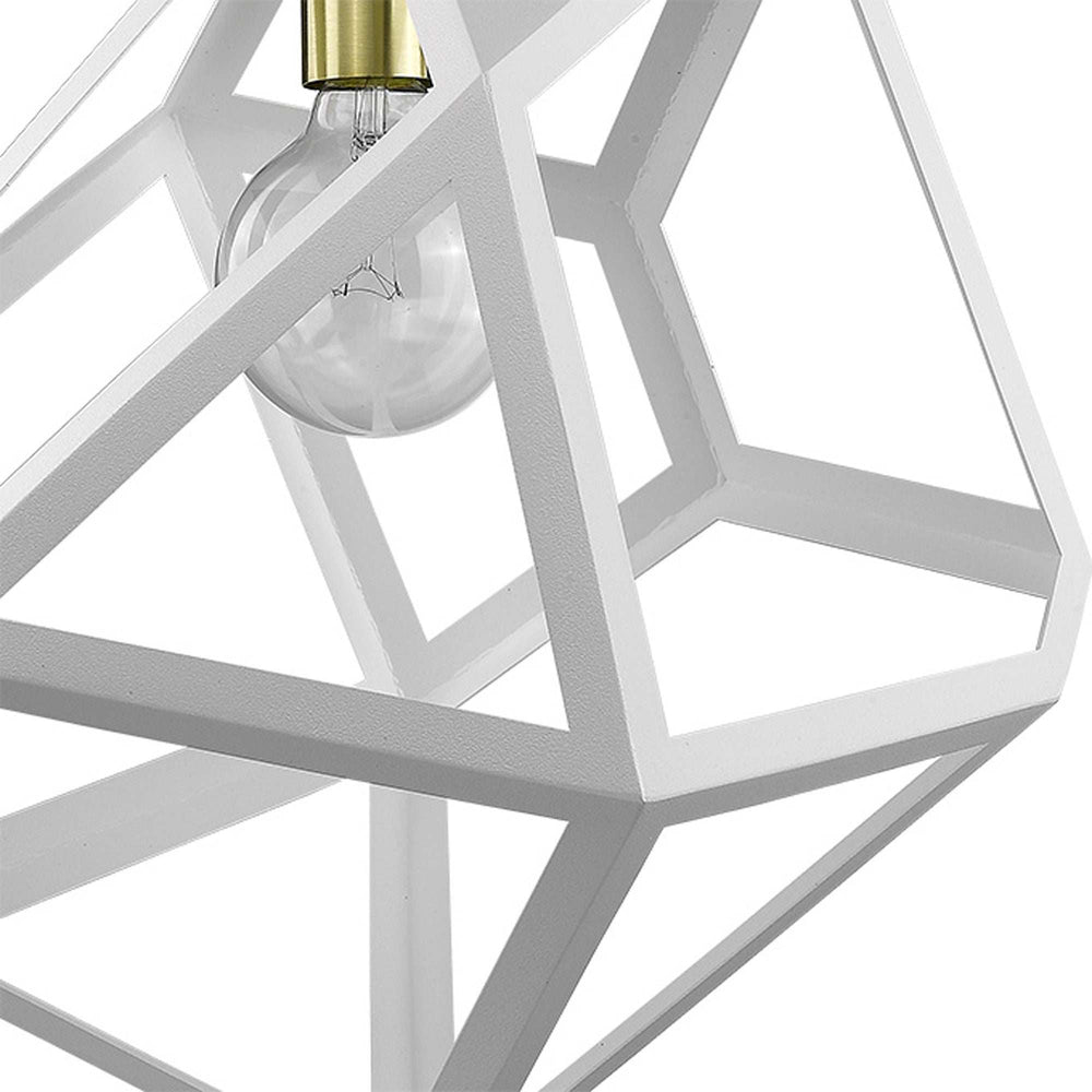 Hedron 1-Light White Pendant - Homeroots - Flyclothing LLC