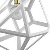 Hedron 1-Light White Pendant - Homeroots