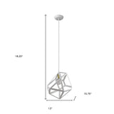 Hedron 1-Light White Pendant - Homeroots - Flyclothing LLC