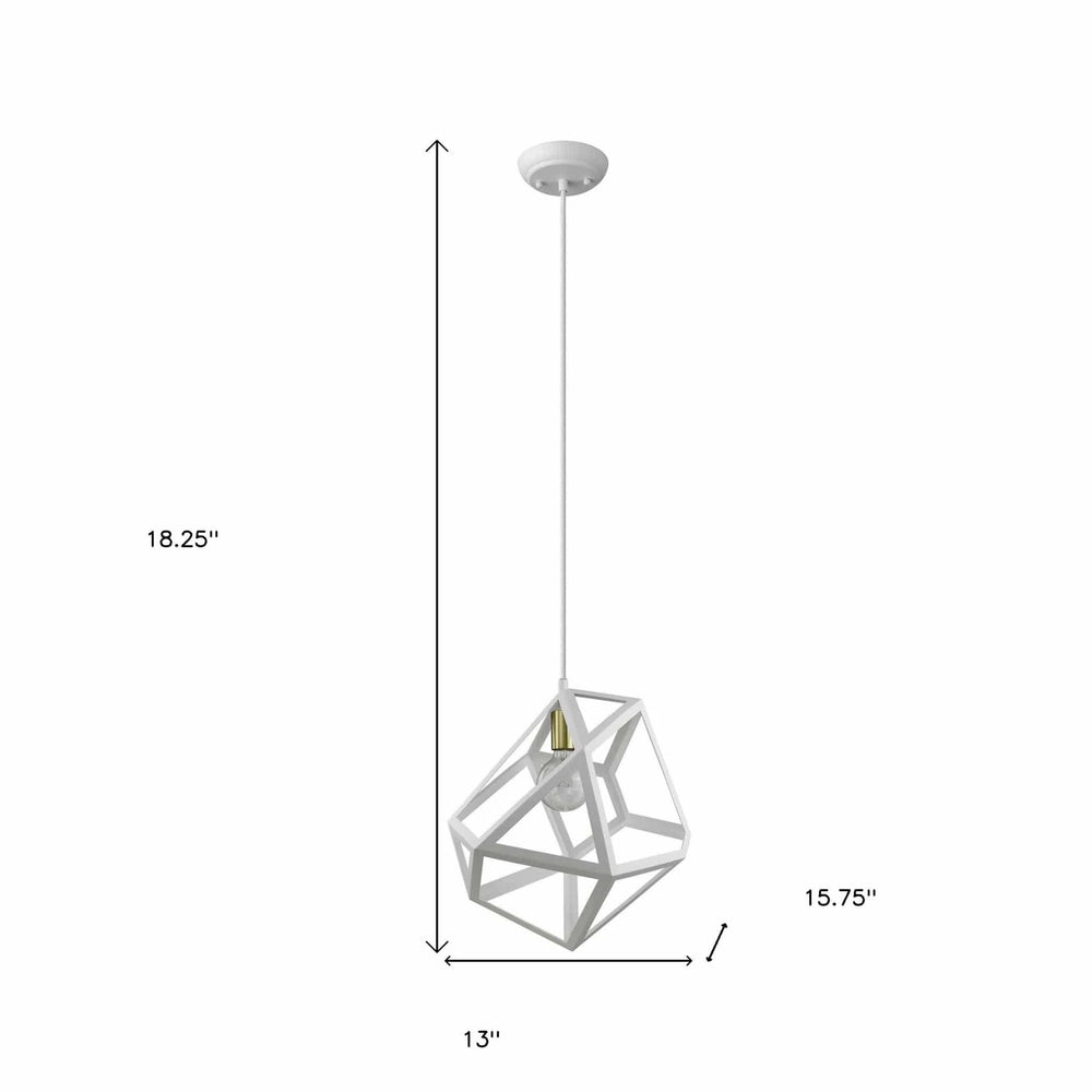 Hedron 1-Light White Pendant - Homeroots - Flyclothing LLC
