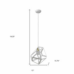 Hedron 1-Light White Pendant - Homeroots