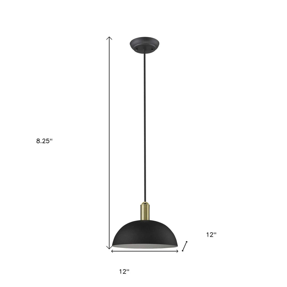 Ingo 1-Light Matte Black Pendant - Homeroots - Flyclothing LLC