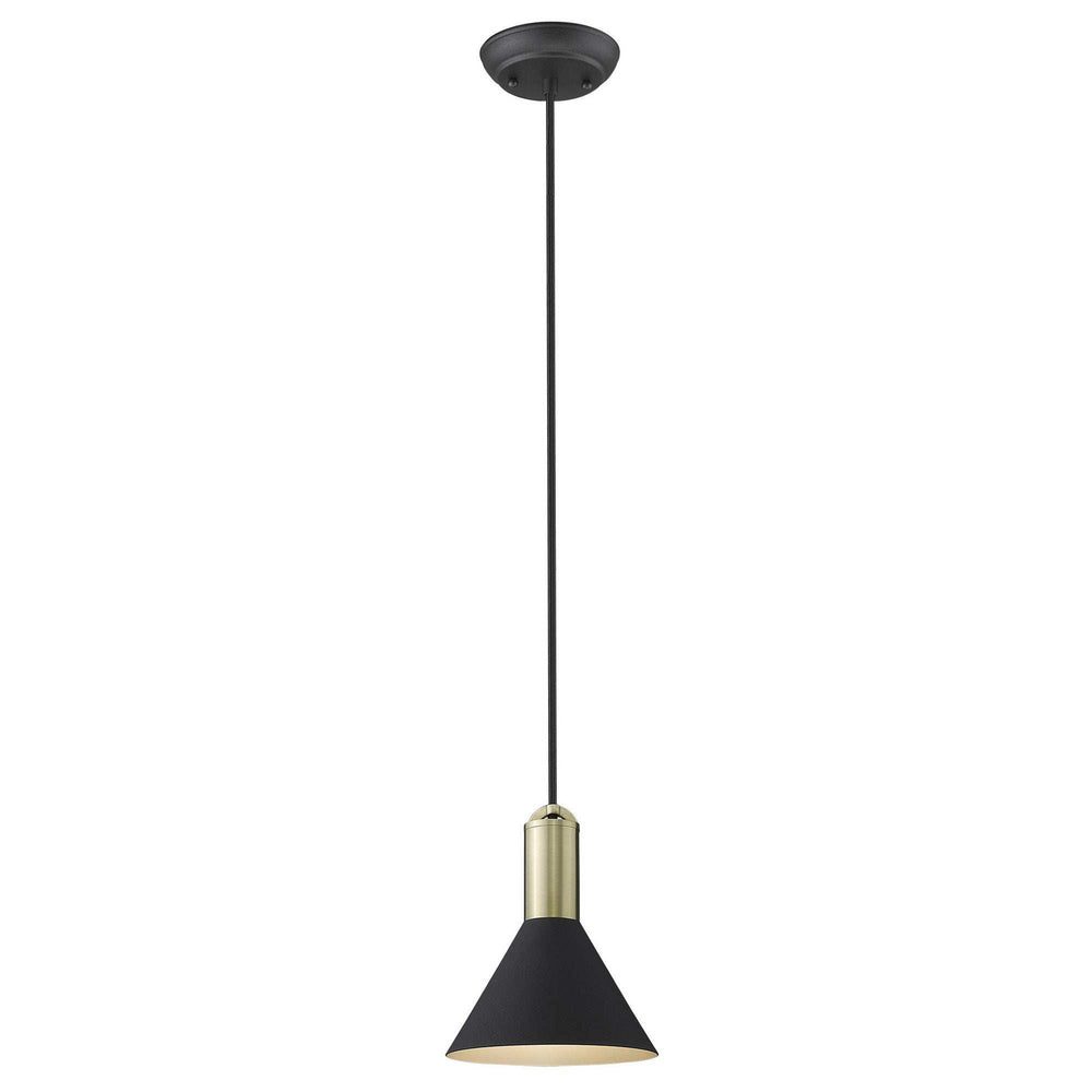 Matte Black and Gold Conical Pendant Hanging Light - Homeroots - Flyclothing LLC