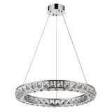 Silver Faux Crystal Bling Ring LED Hanging Light - Homeroots