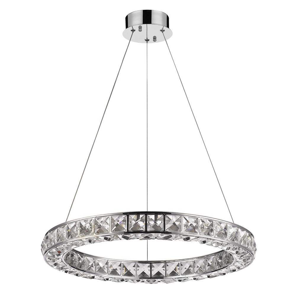 Silver Faux Crystal Bling Ring LED Hanging Light - Homeroots - Flyclothing LLC