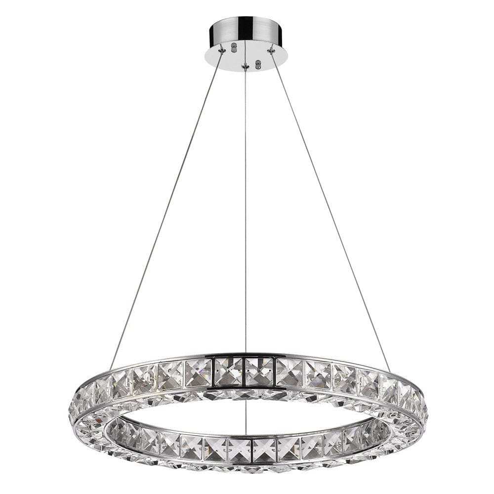 Silver Faux Crystal Bling Ring LED Hanging Light - Homeroots - Flyclothing LLC