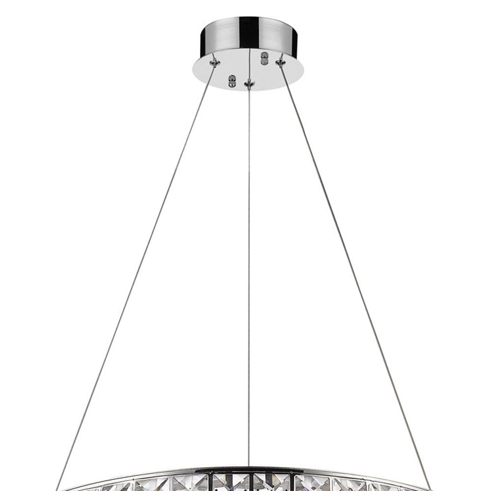 Silver Faux Crystal Bling Ring LED Hanging Light - Homeroots