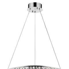 Silver Faux Crystal Bling Ring LED Hanging Light - Homeroots