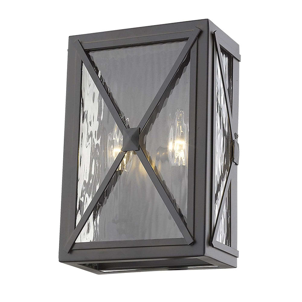 Burnished Bronze Criss Cross Water Glass Outdoor Light - Homeroots - Flyclothing LLC