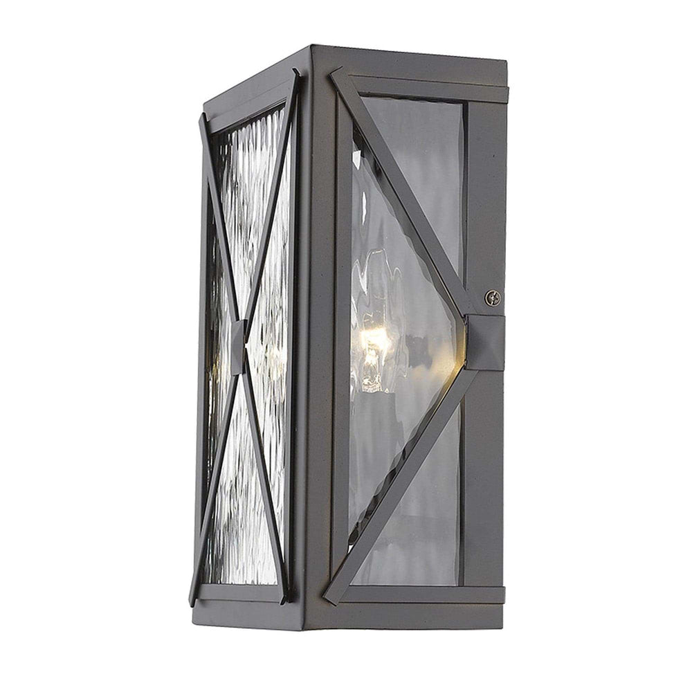 Burnished Bronze Criss Cross Water Glass Outdoor Light - Homeroots - Flyclothing LLC