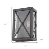 Burnished Bronze Criss Cross Water Glass Outdoor Light - Homeroots - Flyclothing LLC