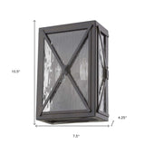 Burnished Bronze Criss Cross Water Glass Outdoor Light - Homeroots - Flyclothing LLC