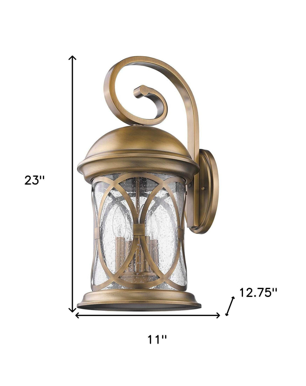 Lincoln 4-Light Antique Brass Wall Light - Homeroots - Flyclothing LLC