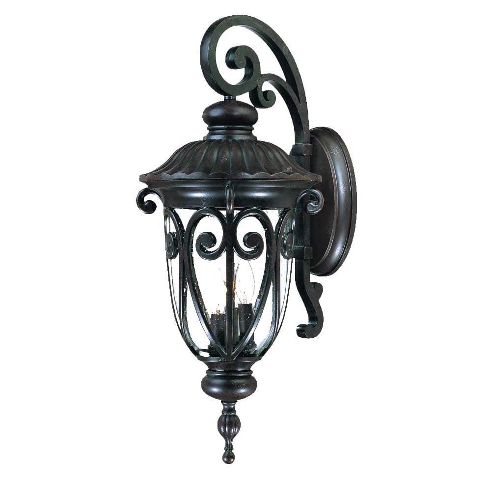 Naples 3-Light Marbelized Mahogany Wall Light - Homeroots