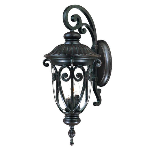 Naples 3-Light Marbelized Mahogany Wall Light - Homeroots