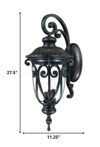 Naples 3-Light Marbelized Mahogany Wall Light - Homeroots