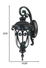 Naples 3-Light Marbelized Mahogany Wall Light - Homeroots