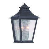 Matte Black Two Light Pocket Lantern Wall Light - Homeroots