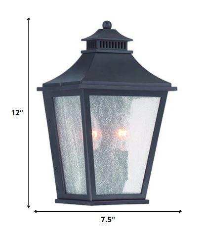 Matte Black Two Light Pocket Lantern Wall Light - Homeroots - Flyclothing LLC