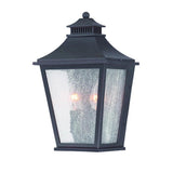 Matte Black Two Light Pocket Lantern Wall Light - Homeroots