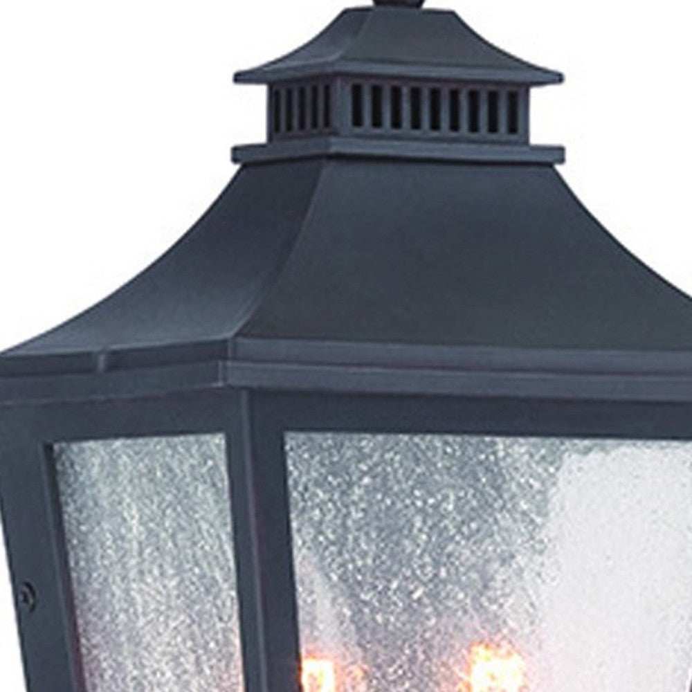 Matte Black Two Light Pocket Lantern Wall Light - Homeroots - Flyclothing LLC