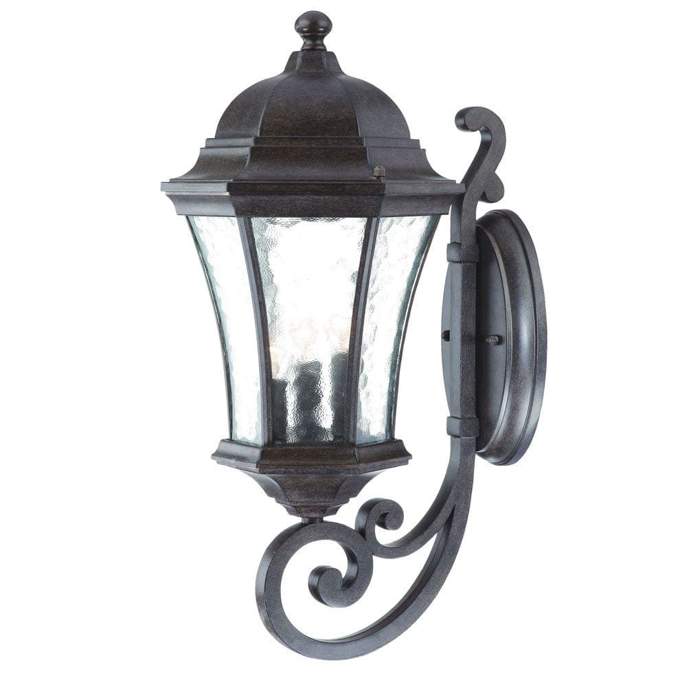 XL Antique Black Tapered Lantern Wall Light - Homeroots