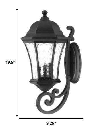 XL Matte Black Tapered Lantern Wall Light - Homeroots - Flyclothing LLC