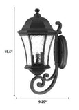XL Matte Black Tapered Lantern Wall Light - Homeroots - Flyclothing LLC