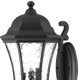 XL Matte Black Tapered Lantern Wall Light - Homeroots