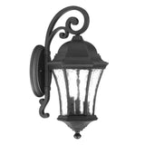 XL Matte Black Tapered Hanging Lantern Wall Light - Homeroots
