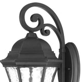 XL Matte Black Tapered Hanging Lantern Wall Light - Homeroots