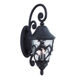 Three Light Matte Black Leaf Detail Wall Light - Homeroots